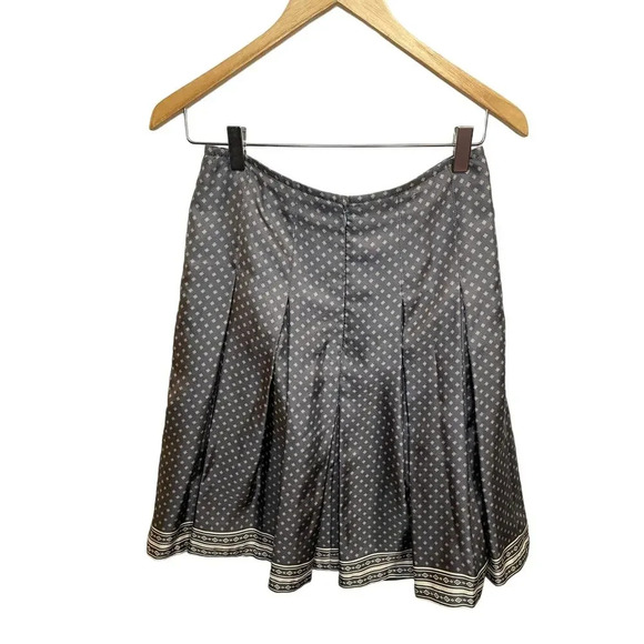 Kent & Curwen Grey Silk Polka Dot Mini Skirt - Picture 1 of 7